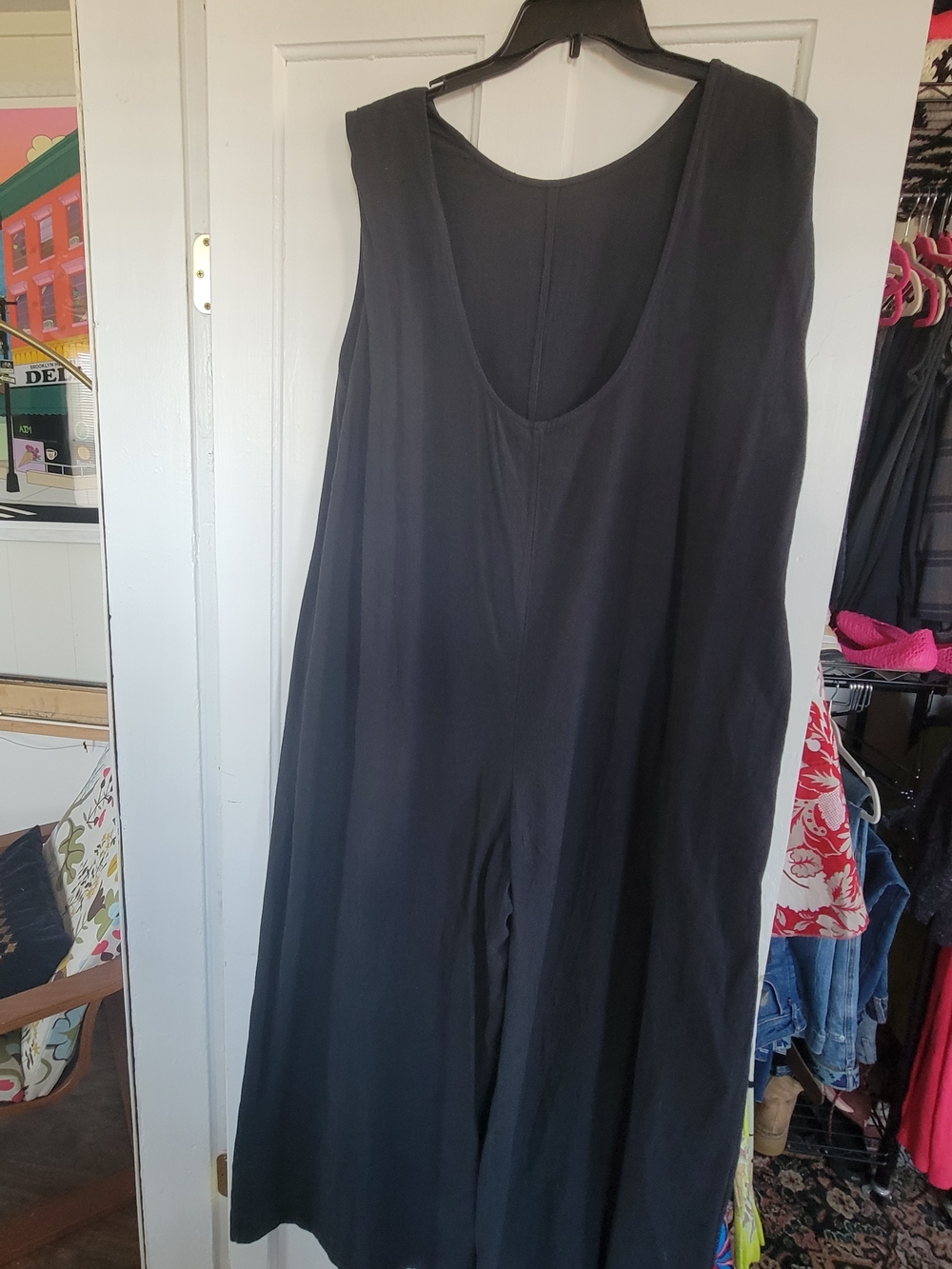 Free People Navy Wide-Leg Jumpsuit 100% Cotton